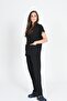Black Cotton Lycra Unisex Bat Sleeve Nurse Uniform and Doctor Uniform Set Hospital Uniform - 2