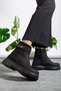 002 Striped Double-Buckle Waterproof Emerald-Detail Zippered Stylish Women's Bootie - 2