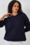 15895 Women's Oversize Knit Sweater - Dark Navy Blue - 3