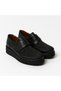 Women's Comfort Shoes Genuine Leather Crocodile Patent Leather-Black - 5