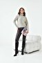 Women's Brass Knitted Turtleneck Sweater Stone 20909