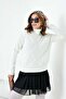 Women's Brass Knit Turtleneck Sweater Ecru 20909
