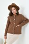 Women's Sleeve Detailed Cardigan Brown 20807