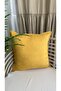 Pearl Velvet Textured Mustard Yellow Plain Throw Pillow Cover - 7