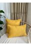 Pearl Velvet Textured Mustard Yellow Plain Throw Pillow Cover - 6