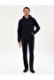 Navy Blue 2 Thread Regular Fit K Hooded Basic Sweatshirt 50314055-Vr033 - 4
