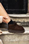Kely Women's Brown Suede Thick Sole Fur Lined Mini Comfortable Sole Women's Boots - 5