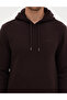Dark Brown 2 Thread Regular Fit K Hooded Basic Sweatshirt 50314055-Vr084 - 6