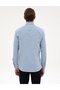 Blue Slim Fit Textured Long Sleeve Shirt 50316768-Vr036 - 5