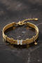 Gold Color Steel Charm Women's Bracelet – Featuring Clover, Butterfly and Heart Figures - 5