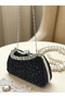 Special Design Black Color Fully Stone-Encrusted Handle Women's Evening Dress Bag Wedding Engagement Prom - 7