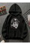 سويت شيرت أسود بقلنسوة مطبوعة من ice cube v8