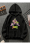 Flatbushe V1 Printed Hooded Black Sweatshirt