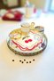 Gardenya 6-Piece Special Embroidered Coffee Presentation Napkins, Coffee Cocktail Napkins - Cherry/Gold - 5