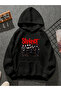 سويت شيرت أسود بقلنسوة مطبوعة من slipknot v1