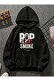 سويت شيرت أسود بقلنسوة مطبوعة من pop smoke v2