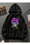 Juıce Vrld V4 Printed Hooded Black Sweatshirt