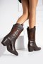 Karlas Western Women's Cowboy Embroidered Boots C315-Brown - 5