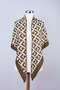 V Patterned Knitwear Triangle Shawl - 2