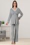 Women's Gray Special Design Lace Cotton Maternity Pajama Set - 3
