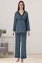 Women's Anthracite Special Design Lace Cotton Maternity Pajama Set