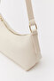 Cream D05 Zippered Faux Leather Casual Women's Hand and Shoulder Baguette Bag L:15 E:24 W:9 - 4