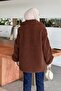 Tedy Plush Coat with Piping Detail Bitter Brown - 4