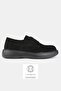 Men's Black Suede Khaki Natural Leather Eva Sole Lace-Up Shoes - 2