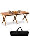 Foldable Roll-Up Camping Table with Carry Bag [120 x 120 x 45 cm] Durable, Lightweight Port
