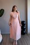 Waist Detailed Pleated Powder Midi Dress - 8