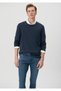 Navy Blue Crew Neck Sweater Regular Fit / Normal Cut 070683-29743