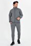 Men's Cotton Stand Collar Tracksuit Set Anthracite 5749-A - 3