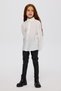 Girl's Ecru Shirt with Ribbon Detail on the Collar