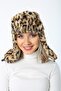 Leopard Faux Fur Plush Women's Beanie Hat with Earmuffs - 2