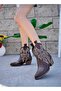 Coffee Embroidered Women's Cowboy Boots - 8