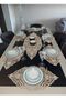 American Placemat, 1 Runner 6 Plate Food Service Set, Tablecloth Set, Service Presentation Set - Coffee - 2