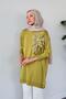 Dila Lily Mercerized Tunic Oil Green