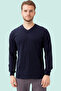 V Neck Long Sleeve Combed Cotton Tshirt Padus Shirt Relaxed Fit for Daily Business Use - 2