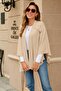 Shoulder Wrap Poncho Flowy Detail Comfortable Fit Cashmere Cardigan/Jacket - 2