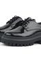 Black Patent Leather Lace-up Oxford Casual Shoes - 8