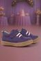Anatomical Genuine Leather Soft Purple Elastic Velcro Children's Shoes