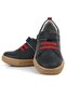 Anatomical Genuine Leather Soft Black Elastic Velcro Children's Shoes - 7