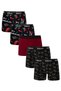 Men's 5-Piece Mixed Patterned Cotton Combed Cotton Boxers with Elastic Waist