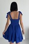 Mini Red Dress with Chest Tie - 4