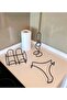 Service Presentation Set, Route Paper Towel Holder, Square Napkin Holder, Triangular Trivet, Set of Three, Stainless Steel Wire - 6