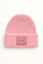 Pink Wool Luxury Beret with Pink Elephant Punch Detail, Unisex Beret - 2