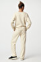 Cream V-Neck Sweater Pants Bottom-Top Set - 2