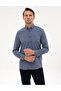 Dark Blue Flannel Textured Slim Fit Long Sleeve Shirt 50316751-Vr032 - 3