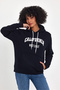 Women's Hooded Comfortable Fit Inner Fleece 3 Thread Kangaroo Pocket California West Printed Sweatshirt - 8