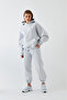 Oversize Unisex Tracksuit Set Gray Melange – Basic, 3 Thread Fleece; Hooded Top, Elasticated Bottom